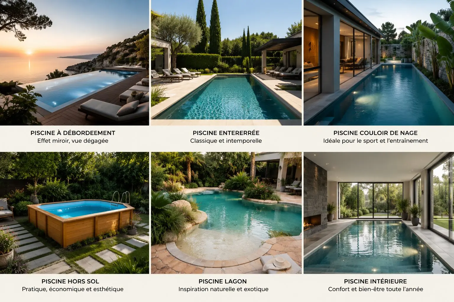 Différents types de piscines réalisées en Suisse romande